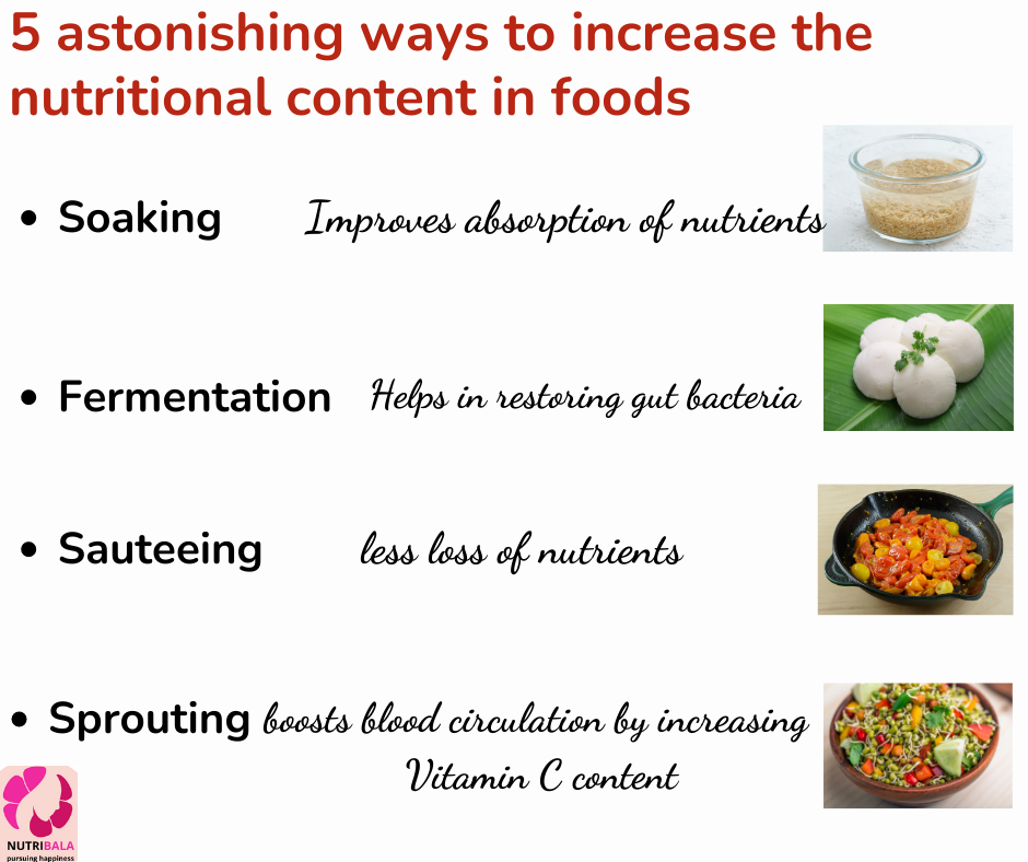 increasing the nutritional content of the foods